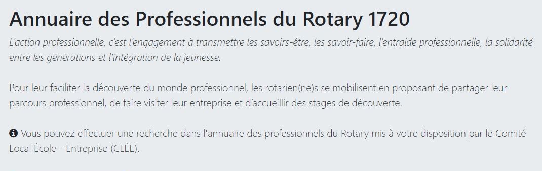 Annuaire des professionnels